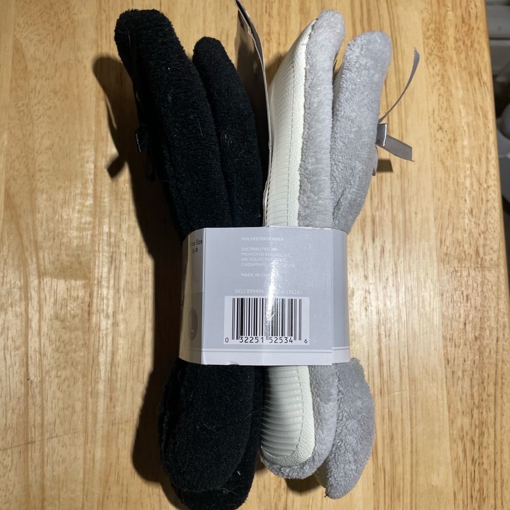 NWT Women’s Just Be 2 Pair Black And Gray Ballerina Slippers
Size 8 To 9